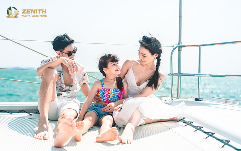 family bonding on a yacht